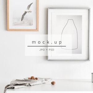 Wooden mockup, Mock ups, white frame, picture frame, minimalist frame, frame art,