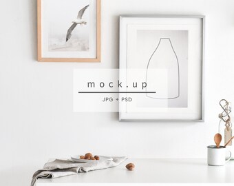 Wooden mockup, Mock ups, white frame, picture frame, minimalist frame, frame art,