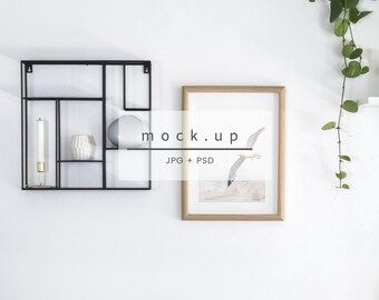 Mockup frame, print mockup, digital frame, wood frame, wooden mockup, wooden frame