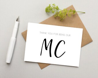 Danke MC Hochzeitskarte - vielen Dank für unsere MC Karte - Danke Zeremonienmeister - Karte für MC