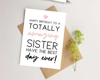 Sister Birthday card - Amazing Sister Card - Card for Sister - Birthday card for Sister - Best Sister ever - Sister Birthday card