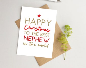 Nephew Christmas card - Christmas card for Nephew - Best Nephew in the world card - Family Christmas card - Son xmas card - Card for Newphew