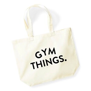 Gym bag Gym things tote bag Large gym stuff cotton bag Gift for gym lover image 2