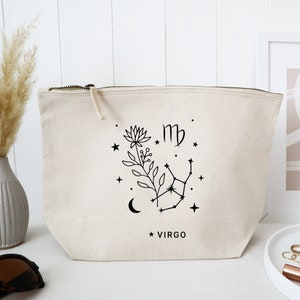 Virgo star sign gift - friendly cosmetic make up bag - Stocking filler gift for girls - Christmas gift for girls - Zodiac gift bag