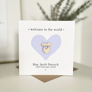 Personalised New baby boy card - Baby Son card - New parents card - Cute keepsake Card New baby boy- Personalised card for new boy arrival