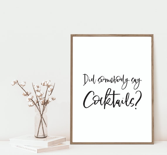 Cocktail print - Cocktail lover gift - Fun kitchen bar print - Gift for cocktail lover - Drinks trolley print - Cocktail lovers home print