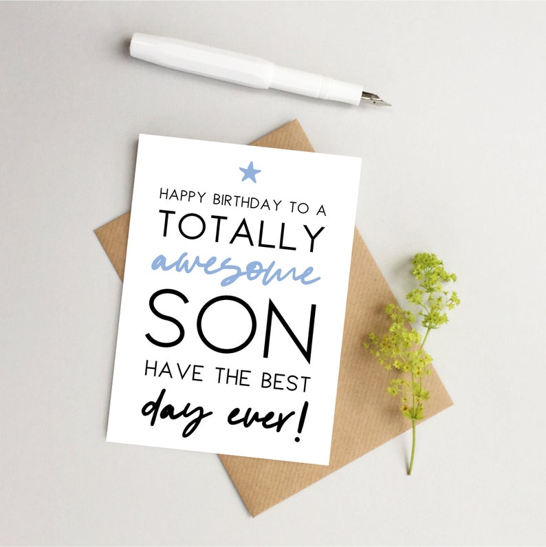 Son Birthday Card Happy Birthday Son Card Card For Son Etsy