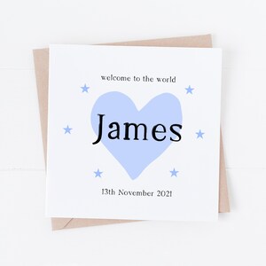 Personalised Baby boy card - Cute Card for New baby boy - Welcome little man card - Custom baby card - Cute new baby boy card