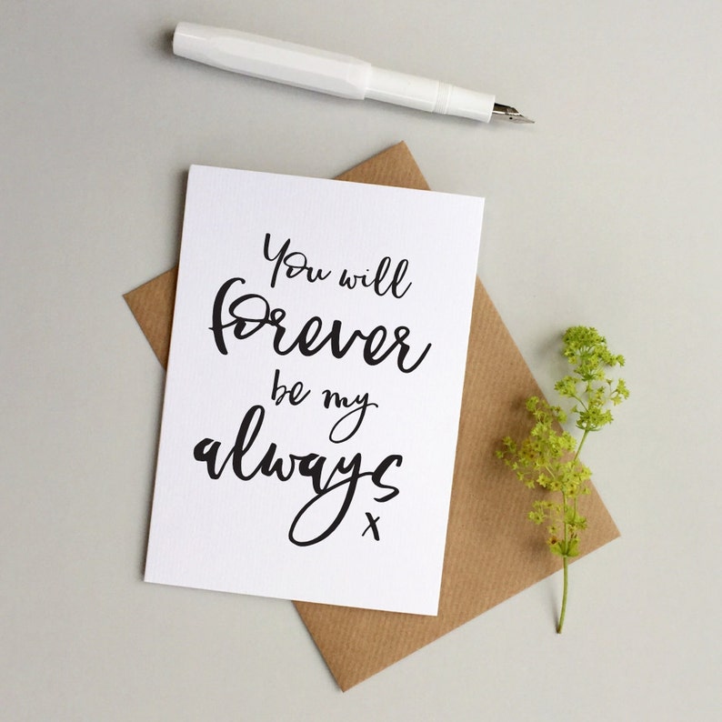 Forever always card Valentine's card Wedding card Anniversary card Husband card Wife card Girlfriend card Boyfriend Card image 1