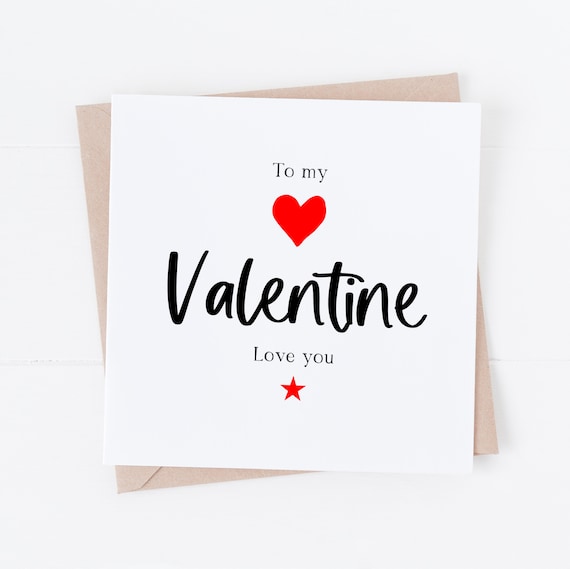 To my Valentine card romantic Valentines day card Love you Valentine's  card Valentines card for wife, Husband, Boyfriend, girlfriend