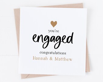 Personalised engagement card - You're engaged card - Congratulations on your engagement