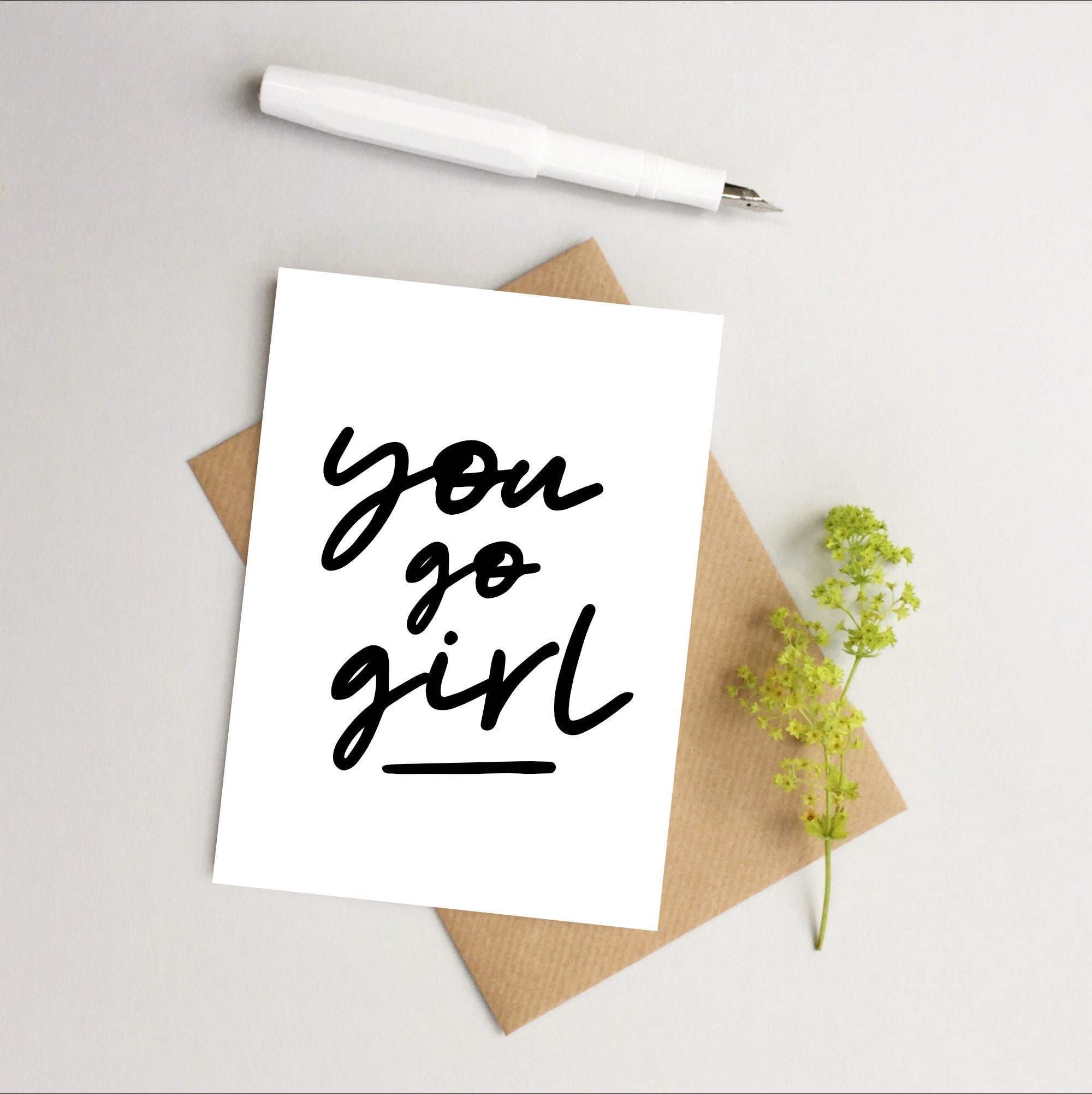 You go girl card - Proud of you card - Well done card - Congratulatio…