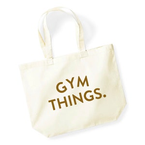 Gym bag Gym things tote bag Large gym stuff cotton bag Gift for gym lover image 6