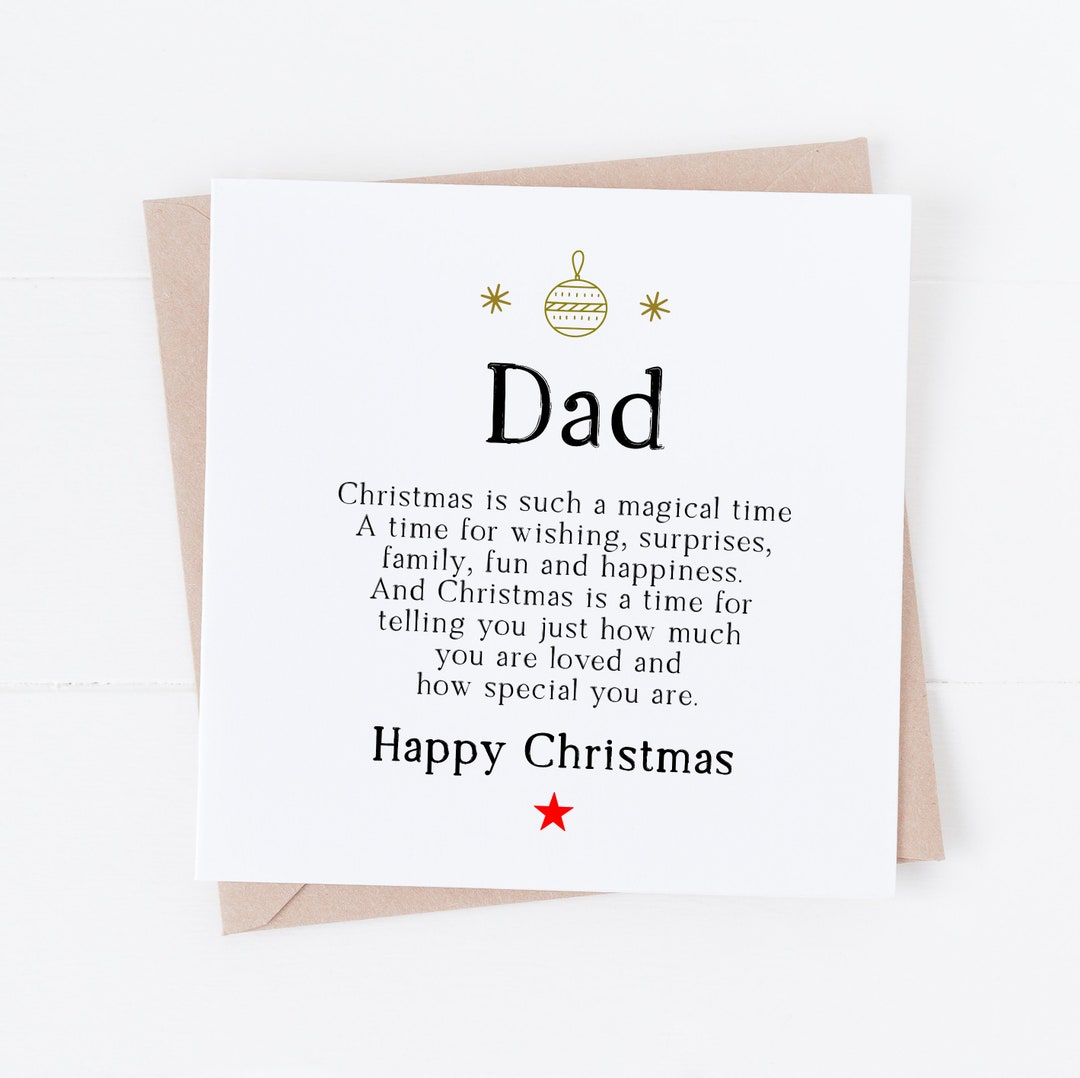 Dad Christmas Card Christmas Card for Dad Daddy Christmas Card Parent ...