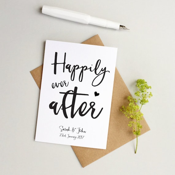 Personalised wedding card - Custom Wedding card - Personalized wedding card - Happily ever after card - Custom Anniversary card -