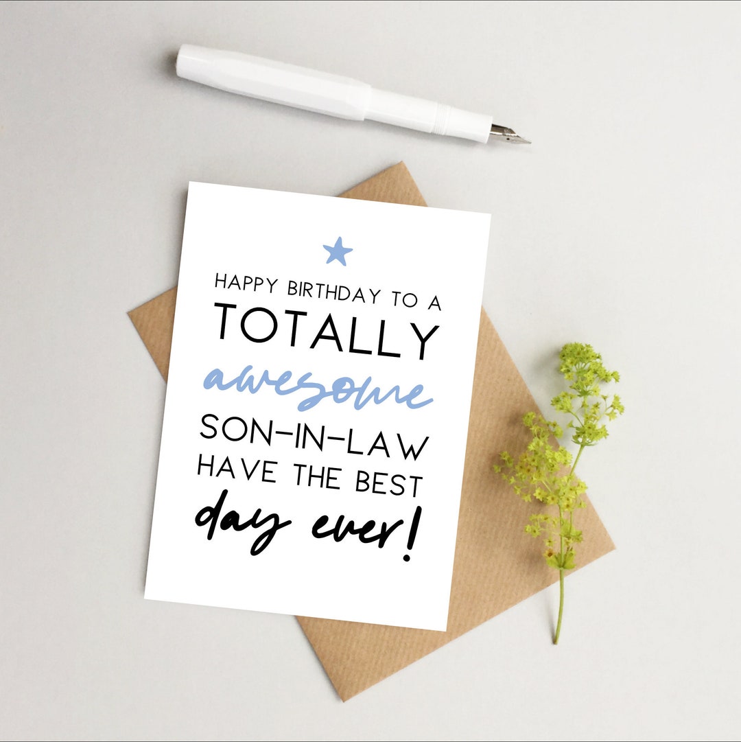 Son in Law Birthday Card - Happy Birthday Son in Law Card - Card for ...