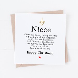 Niece Christmas Card Christmas Card for Niece Best Niece in the World ...