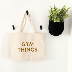 Gym bag Gym things tote bag Large gym stuff cotton bag Gift for gym lover image 5