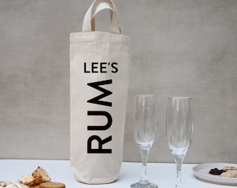 Personalised rum  bottle bag - Gift for rum lover - Rum gift bag - Personalised gift for Dad, Grandad, Husband - Best man gift