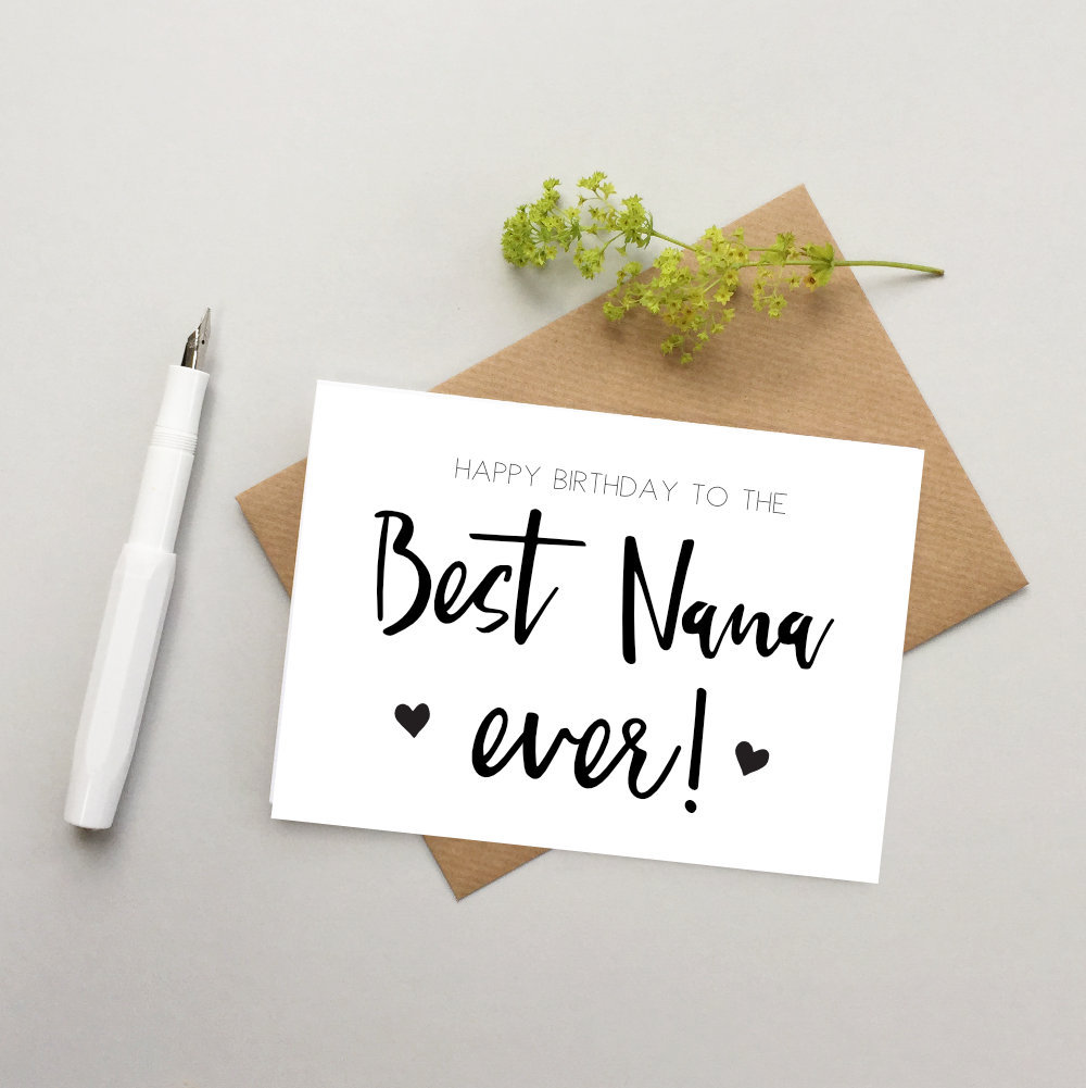 Nana Birthday card - Best Nana Card - Card for Nana, Nan, Nanny - Bir…