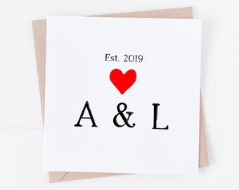 Personalised wedding card - Personalised anniversary card - Personalised Valentine's day card - Personalised engagement card