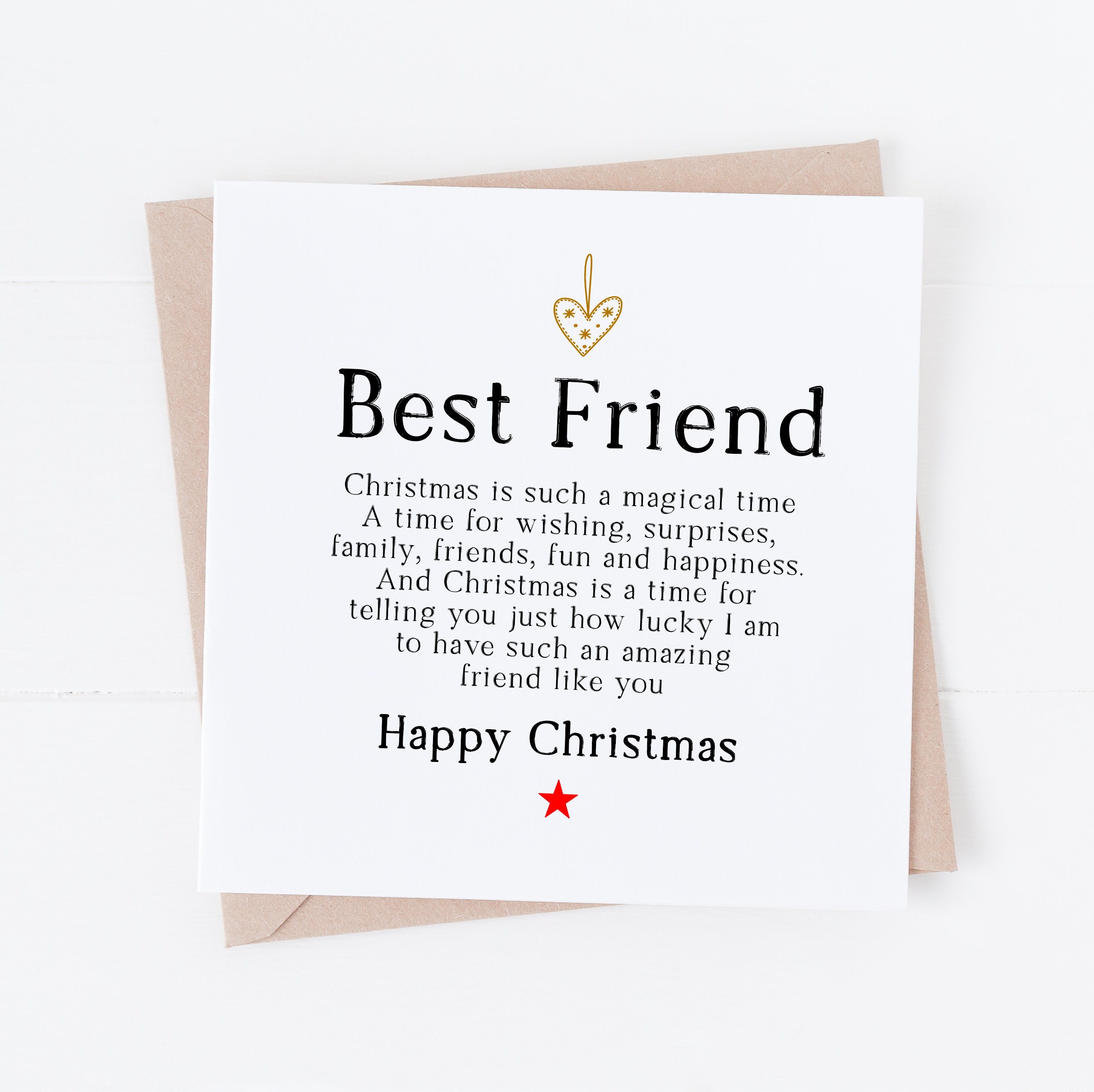 Best Friend Christmas Card Christmas Card For Best Friend Etsy Uk