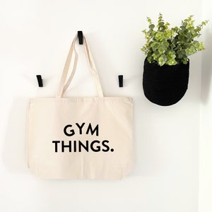 Gym bag Gym things tote bag Large gym stuff cotton bag Gift for gym lover image 3