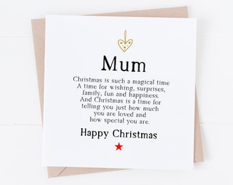 Mum Christmas card - Christmas card for Mum - Mom Christmas card - Mam Christmas card - Christmas Mummy - Christmas card for amazing Mum
