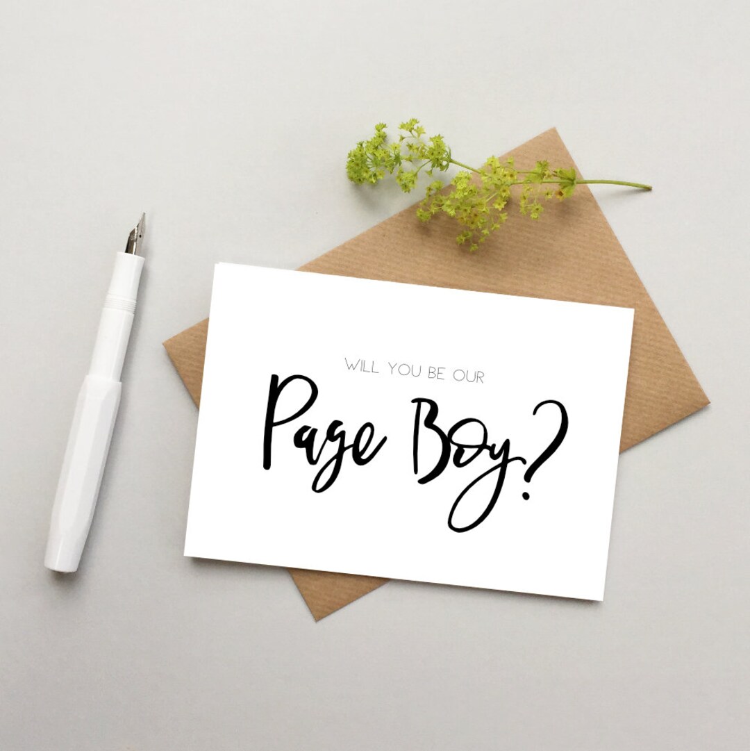 Will You Be Our Page Boy Card Page Boy Card Wedding Party Cards Card