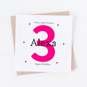 Carte d’anniversaire d’enfant personnalisée - Carte d’âge d’enfant - Carte d’anniversaire pour fille personnalisée - Carte d’anniversaire - Carte d’anniversaire d’âge personnalisée