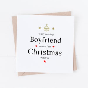 Boyfriend First Christmas Card - To My Boyfriend On Our First Christmas Together - 1st Christmas as my Boyfriend Card - Boyfriend card