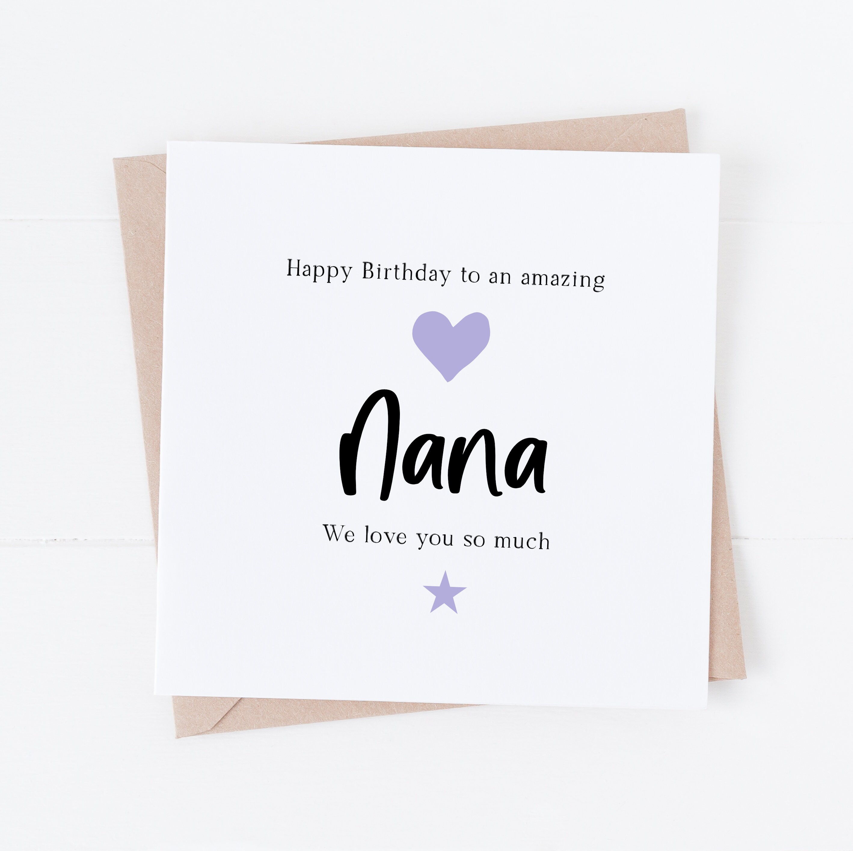 White Cotton Cards Geburtstagskarte Für Oma – Handgemacht Mit Strass & Glitzer, 16x16 Cm, Englischer Text, Inkl. Umschlag