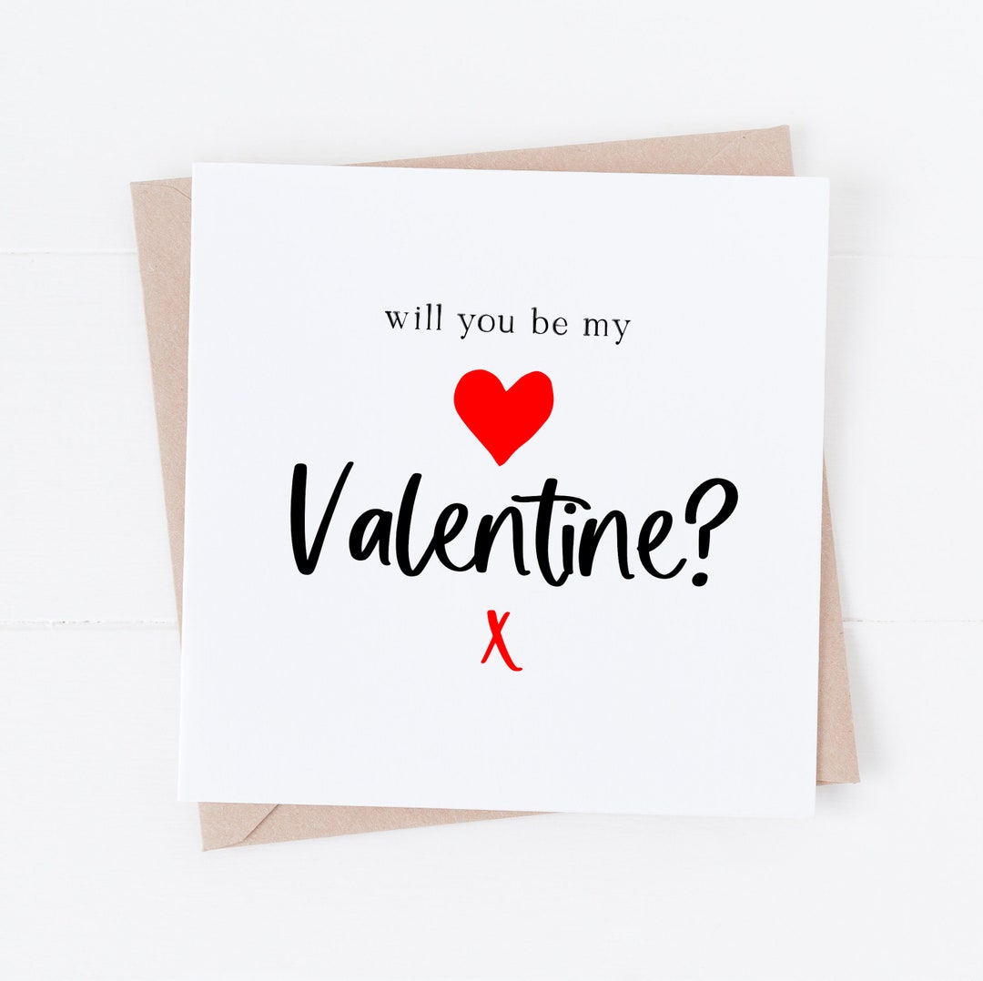 Will You Be My Valentine Card Valentines Day Card Be My Valentine Cute