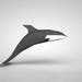 Low Poly Paper Dolphin Model, 3D Papercraft Dolphin, DIY kit, Paper Sculpture