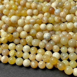 Independence Day Sale New Brand 15 Inches Natural Yellow OPAL Round 8 mm Beads,Yellow Opal Beads An Amazing Item