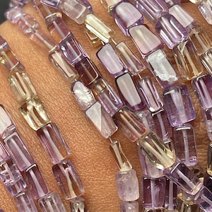 Natural 10 Inches AMETRINE Smooth Rectangle Shaped Beads 5/8 MM Approx Beads, Ametrine Beads An Amazing Item