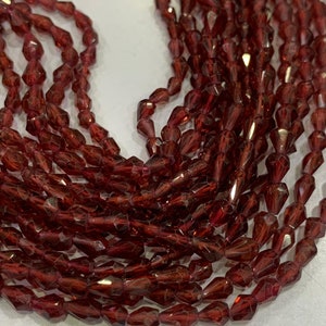 Natural Super Quality Orissa Mines Garnet Straight Drilled Drops Faceted Beads ,4-5 mm Beads,Garnet 15 Inches Strands