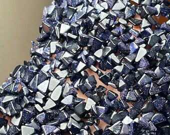 Natural Blue Sandstone Smooth Triangle Gemstone Beads, Side Drilled 5/7 mm Triangle Beads, 13.5 Inches Gemstone Beads With High Quality