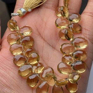 Independence Day Sale Finest Quality AAA Whisky Quartz Pear Faceted Briolette Beads, 8.5/11.5 mm Approx, 5 Inches Strand