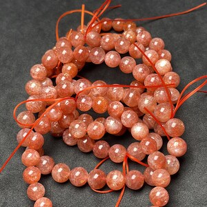Top Quality- Natural Sunstone Smooth Round Shape Gemstone Beaded Bracelet, Size- 8-9 mm Stretchy Bracelet, Unisex Bracelet Gift For Her