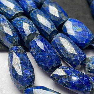New Brand Natural Lapis Lazuli Tumble Faceted Beads Strand, 12/22 mm Approx Beautiful Blue Lapis Beads 13 Inches Strand An Amazing Item