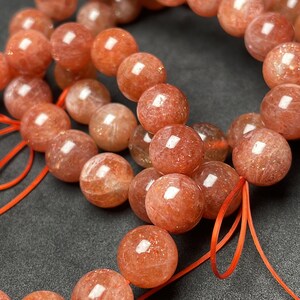 Natural Sparkling- Sunstone Smooth Round Gemstone Beaded Bracelet, Size- 11-12 mm Adjustable Bracelet, Birthstone Stretchy Bracelet- Gift