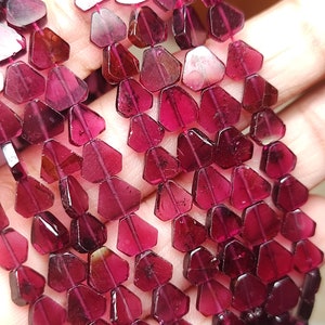 Natural Garnet Triangle Faceted Gemstone Beads 4/7 mm Approx  High Quality Beads For Sale 13 Inches Strand