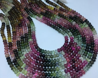 Natural Multi Tourmaline | 5mm Smooth Rondelle Gemstone Beads | 14 Inch Strand An Amazing Item | Wholesale Loose Tourmaline Beads