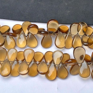 Independence Day Sale 5 Inches Strand Finest Quality AAA Whisky Quartz Smooth Pear Shaped Beads, 9/13 mm Approx, An Amazing Item