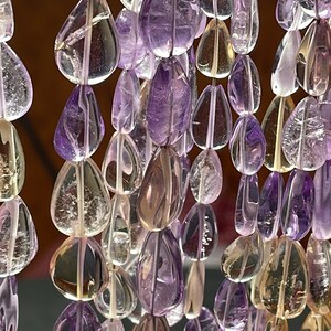 Independence Day Sale New Brand Natural AMETRINE Pear Shaped Beads, 7/10 MM Approx 10 Inches Ametrine Beads Beads For Jewelry