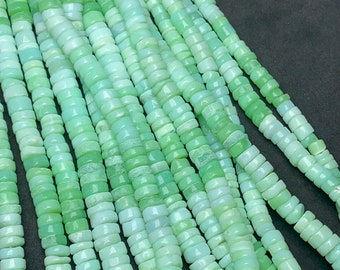 New Brand Natural Green Opal Tyre Beads, Opal 6-7 mm Approx, 15 Inch Strand, Green Opal Beads An Amazing Item Beads For Jewelry
