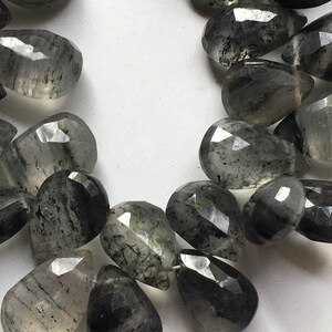 New Brand- Beautiful Quality 8 Inches Black Rutile Pear Briolette Size 9/13 mm Approx Beads ,Black Rutile Gemstone Beads For Jewelry Making