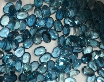 10 PIECES- Finest Quality- Natural London Topaz Faceted Undrilled Cabochons Stone, Topaz Gemstone Beads For Sale, Jewelry Making Cabochons
