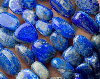 Natural Lapis Lazuli Smooth Tumble Shape Gemstone Beads Size- 12x9-22x13 mm, 14.5 Inch Strand For Making Jewelry